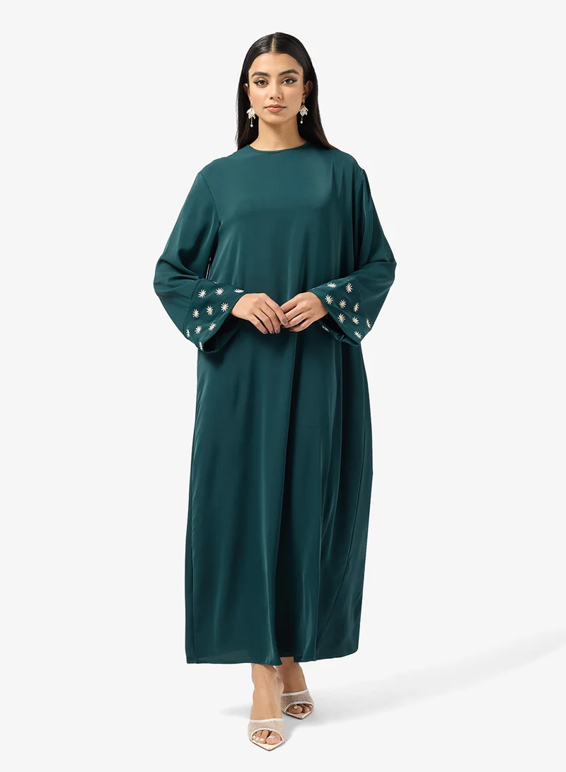 Khizana  Abaya With Embroidered Sleeves for Women | Best Price UAE